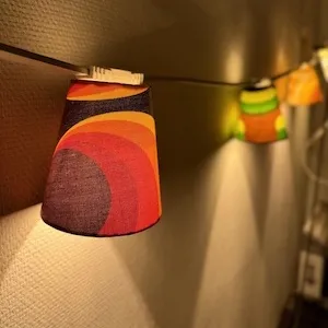 Prikkabel met Retro lampenkapjes
