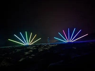 verkleurende Licht waaiers (groot) 2 x