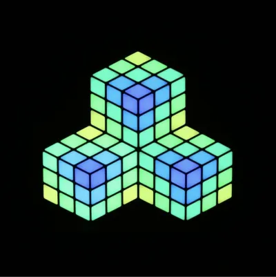 3D LED Kubussen RETRO lichtinstallatie