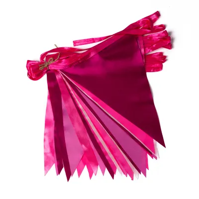 Roze vlaggenlijn satijn (10mtr)