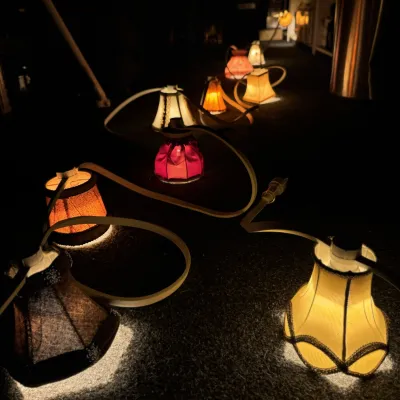Priklicht met vintage lampenkapjes